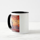 Mug Grande semaine de l'aviation - Femme agitant l'aff (Devant gauche)