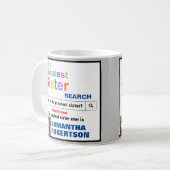 Mug Grande Soeur Recherche jamais (Devant gauche)