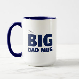 Mug Grande Taille Nom Personnalisé Bleu Marine Drô