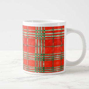 Mug Grande Taille Tartan Écossais Rouge