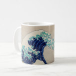 Mug Grande vague d'Hokusai au large de Kanagawa. art j<br><div class="desc">Katsushika Hokusai "La grande vague au large de Kanagawa" tasse à café. illustration nautique japonaise vintage.</div>