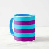 Mug Grandes bandes bleues et violettes (Devant gauche)