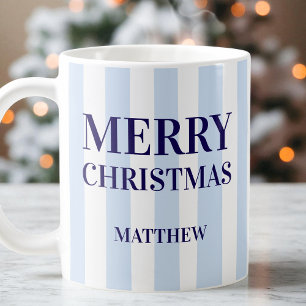 Mug Grandes Bleues Modernes Joyeux Noël Personnalisé