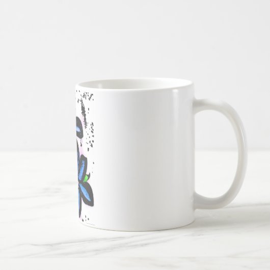 Mug Grandes fleurs de noir bleu (Droite)