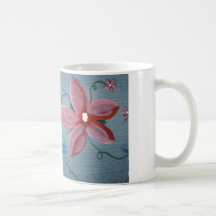 Mug Grandes fleurs de rouge bleu