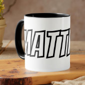 Mug Grandes Lettres Moderne Cool Simple Nom