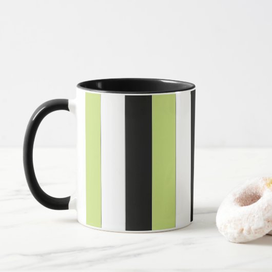 Mug Grandes noires blanches vertes (Avec donut)