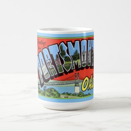Mug Grandes salutations de lettre de Portsmouth Ohio (Centre)