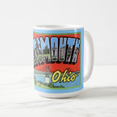 Mug Grandes salutations de lettre de Portsmouth Ohio (Devant droit)