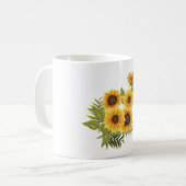 Mug Grandes Tournesols Peint Rustique Vintage (Devant gauche)