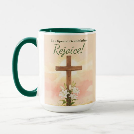 Mug Grandfather Easter Rejoice Cross and Lilies (Gauche)