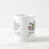 Mug Grandir en grâce - 2e Pierre 3:18 Floral Christian (Centre)