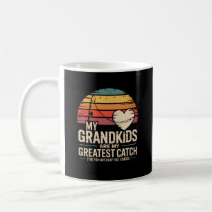 Mug Grandkids Grand-pa Fête des pères de pêche Retro F