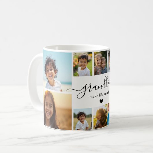 Mug Grandkids Make Life Grand Photo Collage (Devant gauche)