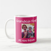 Mug Grandkids premiers photo et texte faits sur (Gauche)