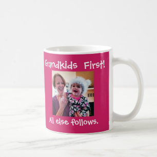 Mug Grandkids premiers photo et texte faits sur