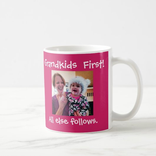 Mug Grandkids premiers photo et texte faits sur (Droite)