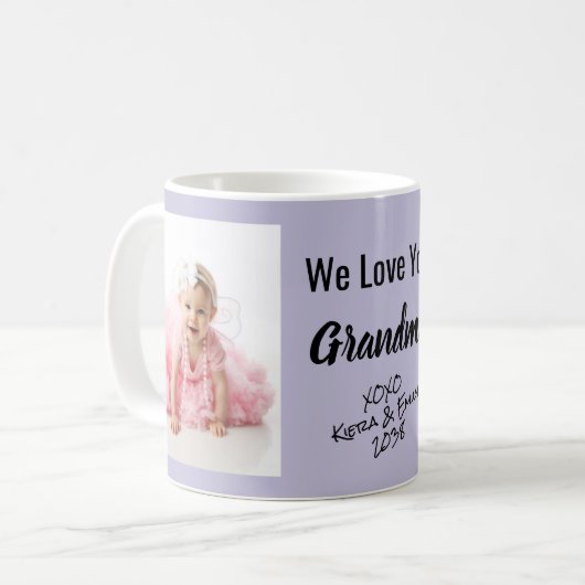 Mug Grandma 2 Photos Violet (Devant gauche)
