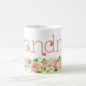 Mug Grandma Coral rose Aquarelle Roses floraux (Centre)
