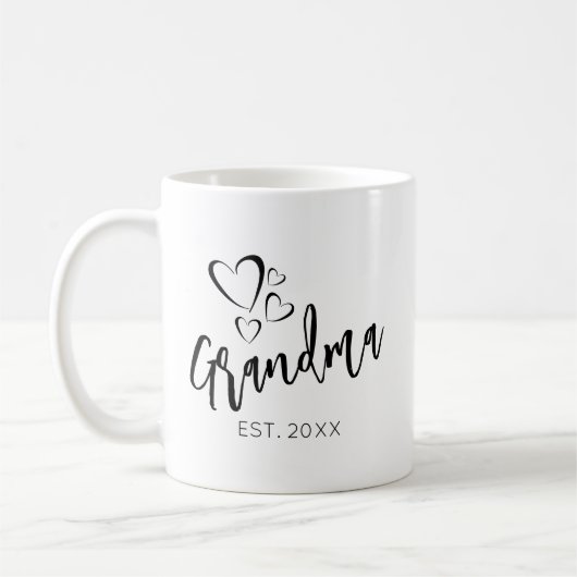 Mug Grandma de script esquissé à la main Année établie (Gauche)
