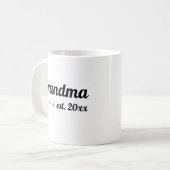 Mug Grandma de script Lettré à la main Année établie (Devant gauche)