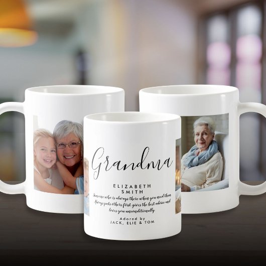 Mug Grandma Elegant Script Quote Photo
