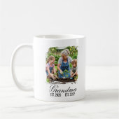 Mug Grandma Est black elegant script custom photo (Gauche)