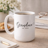 Mug Grandma Est Modern Black Script Custom Date