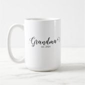 Mug Grandma Est Modern Black Script Custom Date (Gauche)