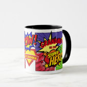 Mug GRANDMA est mon SUPERHERO personnalisable COMIC HE (Devant droit)