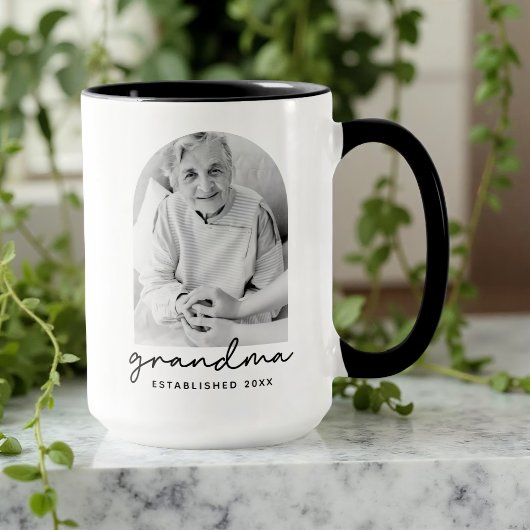 Mug Grandma Established 20XX Modern Simple Photo