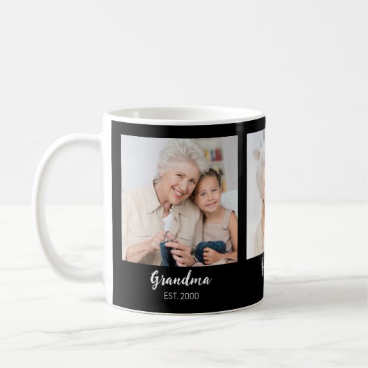 Mug Grandma Established Script Black 3 Photo (Gauche)