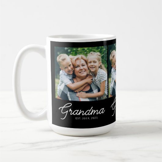 Mug Grandma Established Script Black Photo (Gauche)