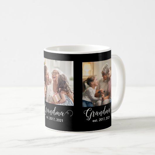 Mug Grandma Established Script Gift 3 Photo (Devant droit)