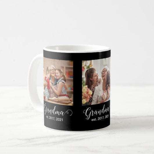 Mug Grandma Established Script Gift 3 Photo (Devant gauche)