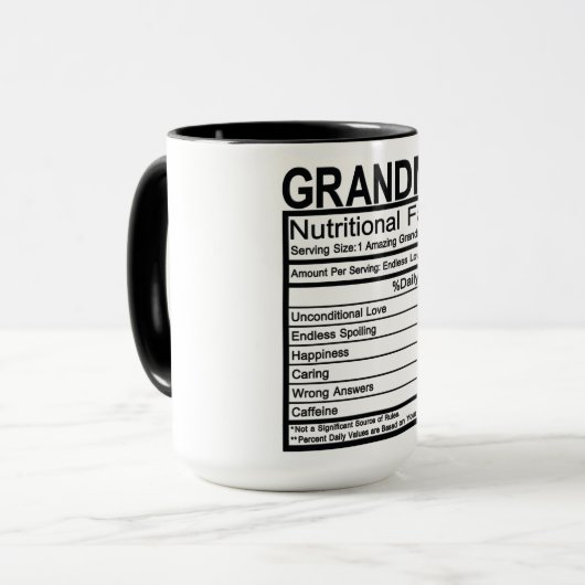 Mug Grandma - Faits nutritionnels (Devant gauche)
