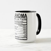 Mug Grandma - Faits nutritionnels (Devant droit)