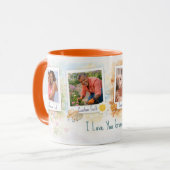 Mug Grandma Floral Custom Photo Collage Watercolor (Devant gauche)