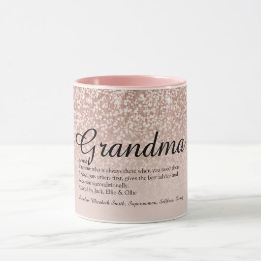 Mug Grandma grand-mère Définition Rose Parties scintil (Centre)