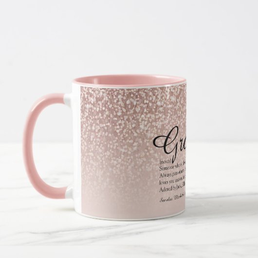 Mug Grandma grand-mère Définition Rose Parties scintil (Gauche)