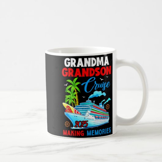 Mug Grandma Grandson Cruise 2025 Memories Christmas Fa (Droite)