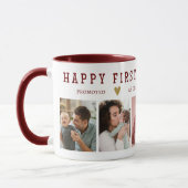 Mug Grandma Happy 1st Mothers Day 5 Photo Maroon (Gauche)
