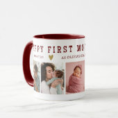 Mug Grandma Happy 1st Mothers Day 5 Photo Maroon (Devant gauche)
