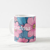 Mug Grandma Musique avec design rose et bleu (Devant gauche)