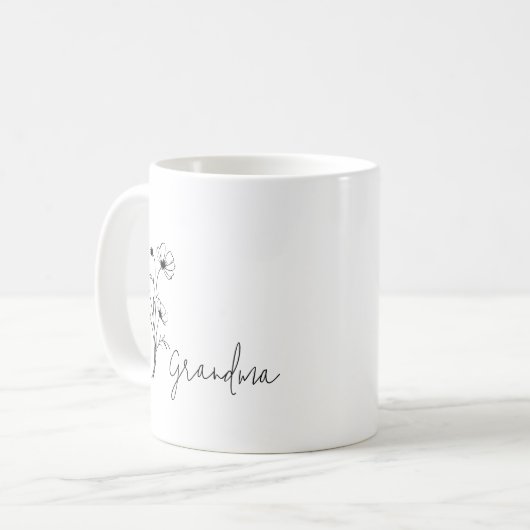 Mug Grandma Musique de Fleur Simple Script (Devant gauche)
