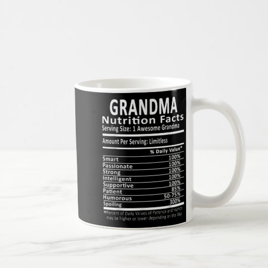 Mug Grandma Nutrition Facts Halloween Thanksgiving Chr (Droite)