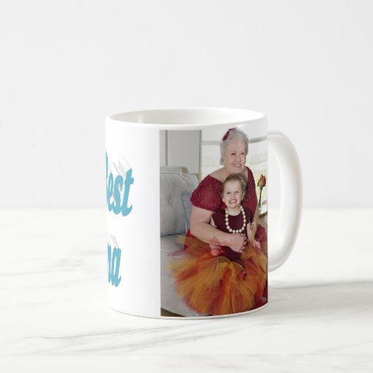 Mug Grandma photo ciel bleu typographie (Devant droit)