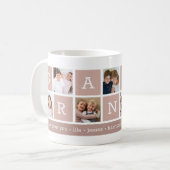 Mug Grandma Photo Collage & Grandchildren Noms (Devant gauche)