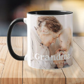 Mug Grandma Photo Noël Holiday Simple Modern Chic