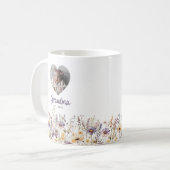 Mug Grandma Purple Aquarelle Fleurs sauvages et cadeau (Devant gauche)